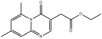 6,8-Dimethyl-4-oxo-4H-pyrido[1,2-a]pyrimidine-3-acetic acid ethyl ester Struktur