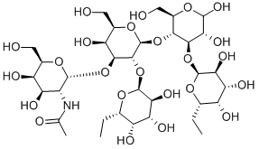 BLOOD GROUP A PENTASACCHARIDE;A-PENTA A-PENTASACCHARIDE Α-D-GALNAC-(1-3)-[Α-L-FUC-(1-2)]-Β-D-GAL-(1-4)-[Α-L-FUC-(1-3)]-D-GLC ALPHA-D-GALNAC-(1->3)-[ALPHA-L-FUC-(1->2)]-BETA-D-GAL-(1->4)-[ALPHA-L-FUC-(1->3)]-D-GLC, 50624-46-9, 结构式
