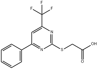 (4-苯基-6-三氟甲基-嘧啶-2-基硫基)-乙酸, 506418-83-3, 结构式