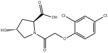 L-Proline, 1-[(2,4-dichlorophenoxy)acetyl]-4-hydroxy-, trans- Struktur