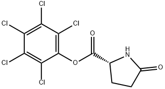 (2R)-5-オキソ-2-ピロリジンカルボン酸ペンタクロロフェニル 化学構造式