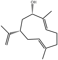 (1S,2E,6E,9S)-2,6-Dimethyl-9-(1-methylethenyl)-2,6-cyclodecadien-1-ol Struktur
