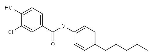 3-クロロ-4-ヒドロキシ安息香酸4-ペンチルフェニル 化学構造式
