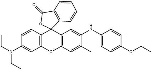 6'-Diethylamino-3'-methyl-2'-(p-phenetidino)spiro[isobenzofuran-1(3H),9'-[9H]xanthen]-3-one Struktur