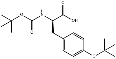 N-(tert-ブトキシカルボニル)-O-tert-ブチル-D-チロシン 化学構造式