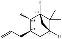 (1α,5α)-2β,6,6-トリメチル-3α-(2-プロペニル)ビシクロ[3.1.1]ヘプタン 化学構造式