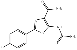 5-(4-氟苯基)-2-脲基噻吩-3-甲酰胺 结构式