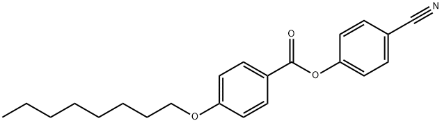 4-(オクチルオキシ)安息香酸4-シアノフェニル 化学構造式