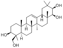 (4S)-オレアナ-12-エン-3β,21β,22β,23-テトラオール 化学構造式