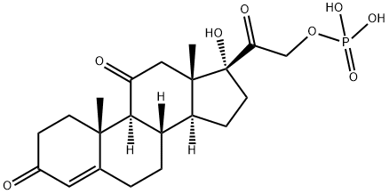 17α,21-Dihydroxypregn-4-ene-3,11,20-trione 21-phosphate Struktur