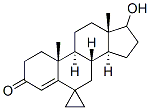 17-hydroxy-6,6-ethylene-4-androsten-3-one Struktur