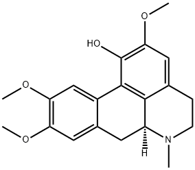 (6aS)-6-メチル-5,6,6aα,7-テトラヒドロ-2,9,10-トリメトキシ-4H-ジベンゾ[de,g]キノリン-1-オール 化学構造式