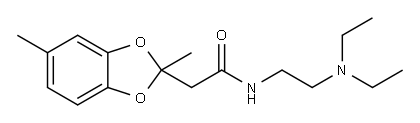 N-(2-Diethylaminoethyl)-2,5-dimethyl-1,3-benzodioxole-2-acetamide 结构式