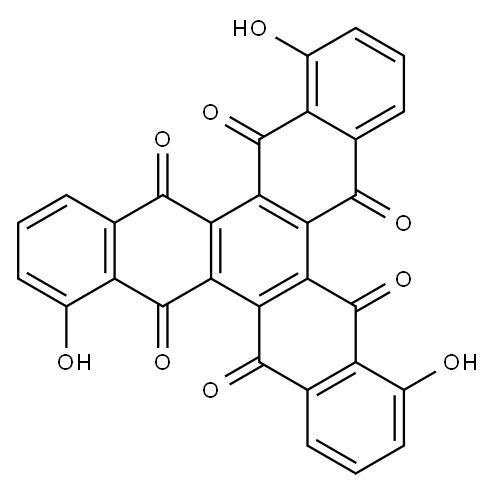 1,7,13-Trihydroxy-5,6,11,12,17,18-trinaphthylenehexone 结构式