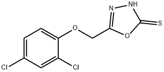 5-[(2,4-DICHLOROPHENOXY)METHYL]-1,3,4-OXADIAZOLE-2-THIOL, 50848-29-8, 结构式
