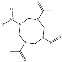 1,5-diacetyloctahydro-3-nitro-7-nitroso-1,3,5,7-tetrazocine Struktur