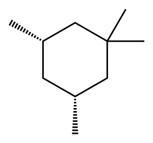 (3α,5α)-1,1,3,5-テトラメチルシクロヘキサン 化学構造式