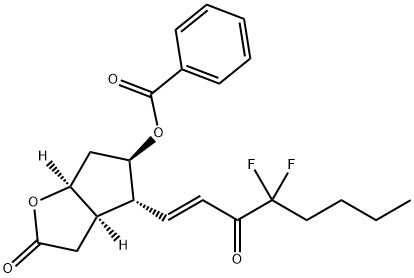 安息香酸(3AR,4R,5R,6AS)-4-((E)-4,4-ジフルオロ-3-オキソオクト-1-エン-1-イル)-2-オキソヘキサヒドロ-2H-シクロペンタ[B]フラン-5-イル 化学構造式