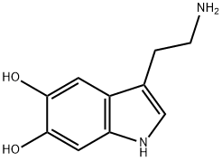 3-(2-アミノエチル)-1H-インドール-5,6-ジオール 化学構造式