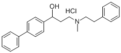 alpha-(2-(Methylphenethylamino)ethyl)-4-biphenylmethanol hydrochloride Struktur