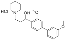 alpha-(3,3'-Dimethoxy-4-biphenylyl)-1-piperidinepropanol hydrochloride Struktur
