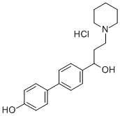 alpha-(4'-Hydroxy-4-biphenylyl)-1-piperidinepropanol hydrochloride Structure