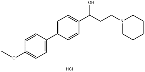 alpha-(3-Methoxy-4-biphenylyl)-1-piperidinepropanol hydrochloride Structure