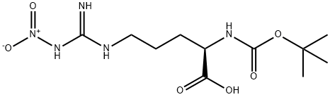 Nα-(tert-ブトキシカルボニル)-ω-ニトロ-D-アルギニン 化学構造式