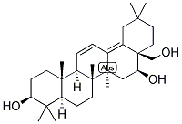 オレアナ-11,13(18)-ジエン-3β,16α,28-トリオール 化学構造式
