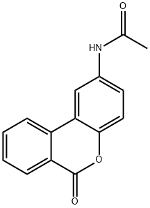 2-アセチルアミノ-6H-ジベンゾ[b,d]ピラン-6-オン 化学構造式