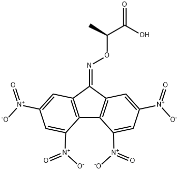 (+)-α-(2,4,5,7-テトラニトロ-9-フルオレニリデンアミノキシ)プロピオン酸 化学構造式