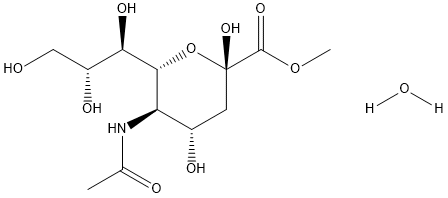 N-Acetyl-β-neuraminic acid methyl ester monohydrate Struktur