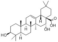 3β,16α-ジヒドロキシ-5α-オレアナ-12-エン-28-酸 化学構造式