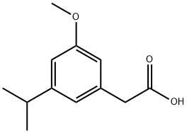 3-イソプロピル-5-メトキシフェニル酢酸 化学構造式