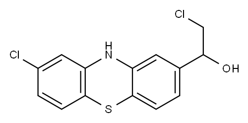 2-Chloro-1-(8-chloro-10H-phenothiazin-2-yl)ethanol 结构式