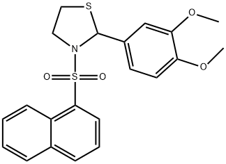 Thiazolidine, 2-(3,4-dimethoxyphenyl)-3-(1-naphthalenylsulfonyl)- (9CI) Structure