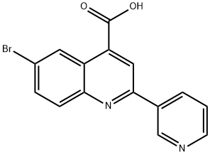 6-ブロモ-2-ピリジン-3-イルキノリン-4-カルボン酸 化学構造式