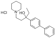 alpha-(4-Biphenylyl)-alpha-ethyl-1-piperidinepropanol hydrochloride Struktur