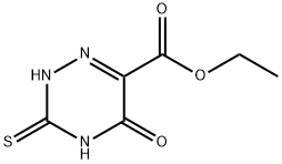 ethyl 5-hydroxy-3-Mercapto-1,2,4-triazine-6-carboxylate Struktur