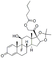 9-フルオロ-11β-ヒドロキシ-16α,17-[(1-メチルエチリデン)ビス(オキシ)]-21-[(1-オキソペンチル)オキシ]プレグナ-1,4-ジエン-3,20-ジオン 化学構造式