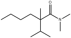 N,N,2-トリメチル-2-(1-メチルエチル)ヘキサンアミド 化学構造式