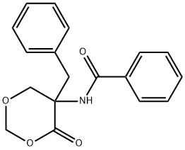 DL-5-BENZOYLAMINO-5-BENZYL-4-OXO-1,3-DIOXANE Struktur