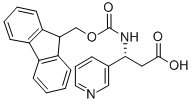 (R)-3-((((9H-フルオレン-9-イル)メトキシ)カルボニル)アミノ)-3-(ピリジン-3-イル)プロパン酸 化学構造式