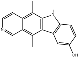 5,11-ジメチル-6H-ピリド[4,3-b]カルバゾール-9-オール 化学構造式