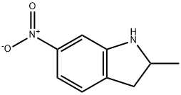 2,3-ジヒドロ-2-メチル-6-ニトロ-1H-インドール 化学構造式