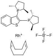 (R,R)-2,3-双(2,5-二甲基-硫环磷-1-基)苯并[B]噻吩环辛二稀四氟硼酸铑(I), 511543-00-3, 结构式