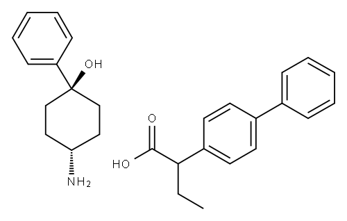 Cyclohexanol, 4-amino-1-phenyl-, alpha-ethyl-4-biphenylacetate, (E)- 结构式
