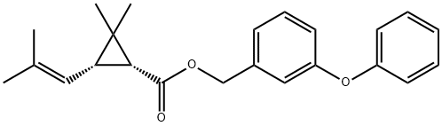 m-phenoxybenzyl (1R-cis)-2,2-dimethyl-3-(2-methylprop-1-enyl)cyclopropanecarboxylate Struktur