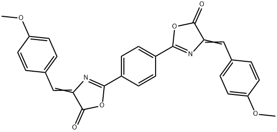 2,2'-(1,4-phenylene)bis[4-[(4-methoxyphenyl)methylene]oxazol-5(4H)-one] Struktur