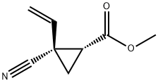 Cyclopropanecarboxylic acid, 2-cyano-2-ethenyl-, methyl ester, trans- (9CI) Struktur